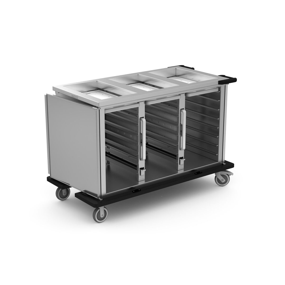 Kaltspeisenausgabewagen mit 3 Schrankfächern, 