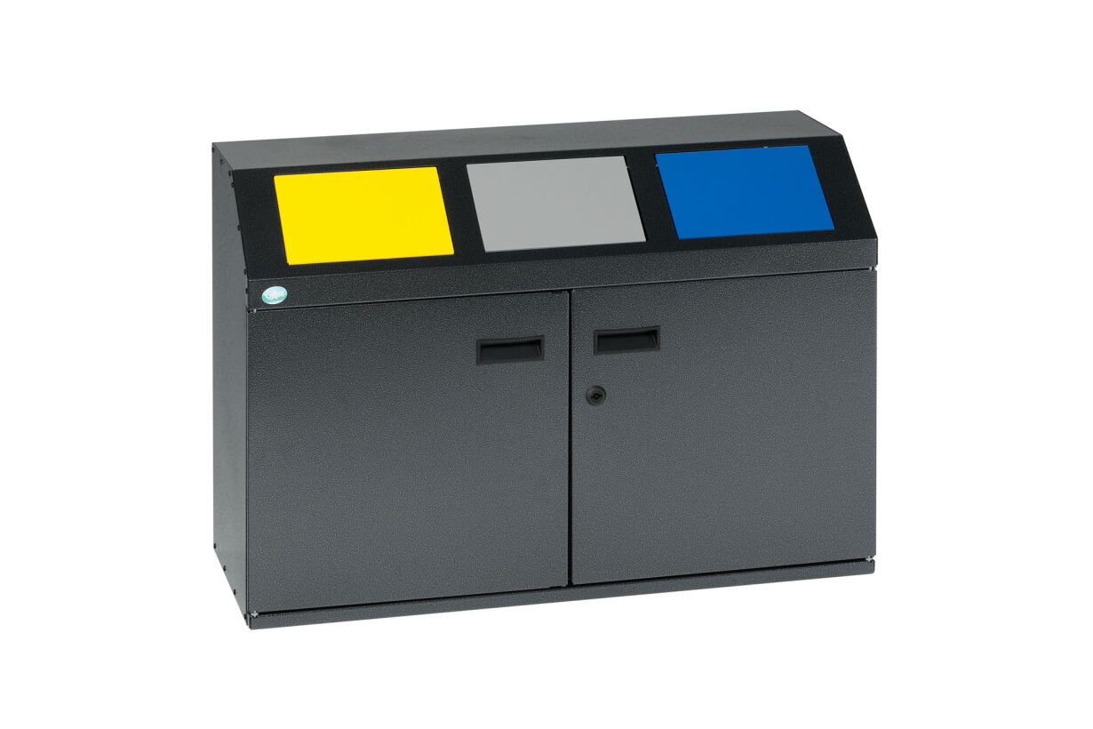 Wertstoffsammelstation mit 3 Inneneinsätzen