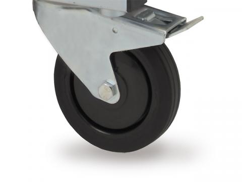 Mehrpreis für Lenkrollensatz 200 mm Bonded-On  mit Gummi-Lauffläche