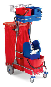 Reinigungswagen mit 1 x 15-L Eimer mit Profi-Mopppresse