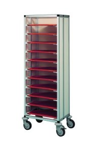Tablettwagen für Trapeztabletts 480 x 340 mm