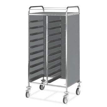 Tablettwagen für 24 EN - Edelstahl