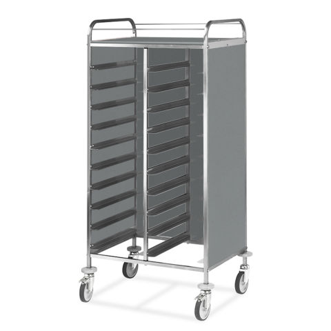 Tablettwagen für 24 EN - Edelstahl