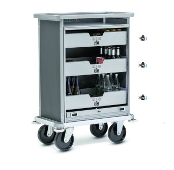 Minibar-Auffüllwagen mit abschließbarem Rollo