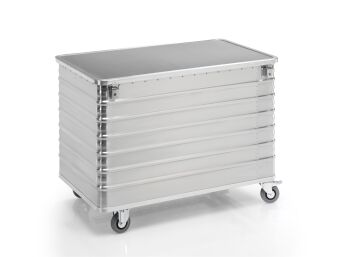 Aluminium-Transportwagen mit Deckel, Volumen 656 Liter