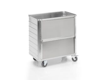 Aluminium-Transportwagen Inhalt 360 Liter mit absenkbarer Längswand