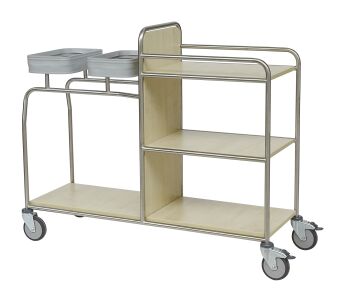 Stations-/Frischwäschewagen mit 2 Einspannringe