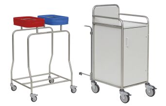 Stationswagen inkl. koppelbarem 2-fach Wäschesammler