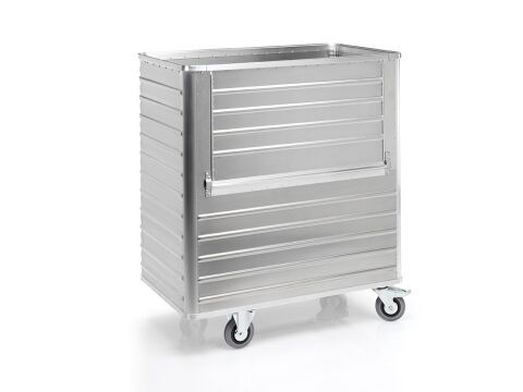 Aluminium-Transportwagen Inhalt 1050 Liter mit abklappbarer Längswand  