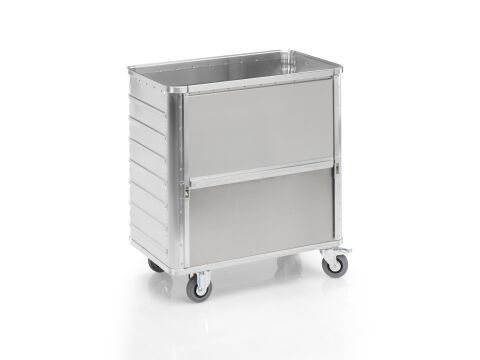 Aluminium-Transportwagen Inhalt 360 Liter mit absenkbarer Längswand
