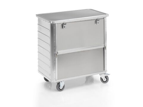Aluminium-Transportwagen Inhalt 360 Liter mit Scharnierdeckel