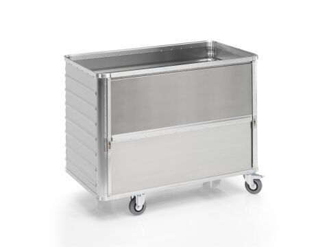 Aluminium-Transportwagen Inhalt 650 Liter mit absenkbarer Seitenwand