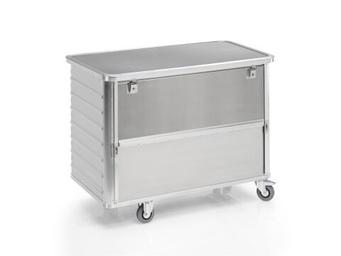 Aluminium-Transportwagen Inhalt 650 Liter mit Scharnierdeckel
