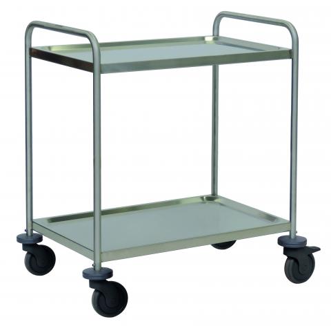 Edelstahl-Mehrzweckwagen mit 2 Böden 800 x 500 mm