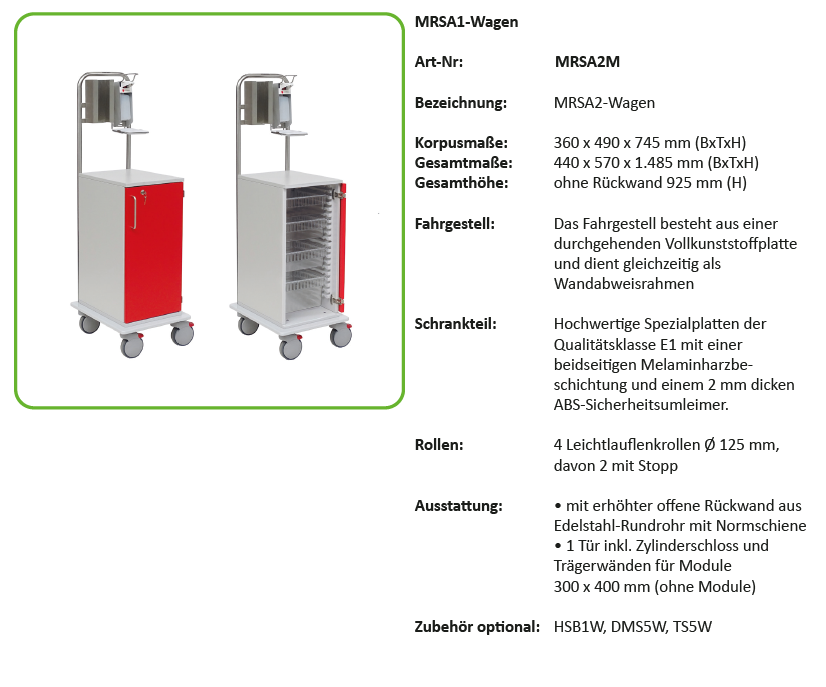 MRSA Pflege- und Arbeitswagen 